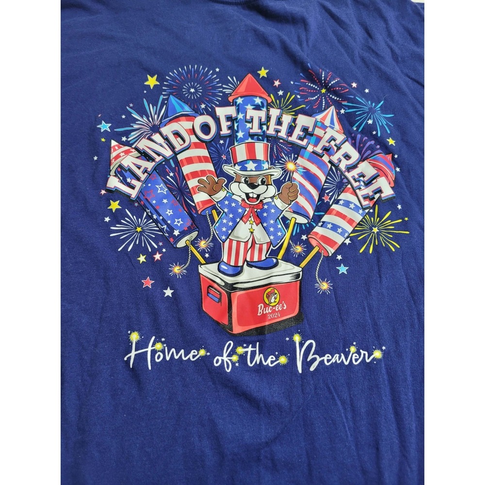 Bucee's 4th of July Short Sleeve T-Shirt Men's 4XL 100% Cotton EUC Patriotic